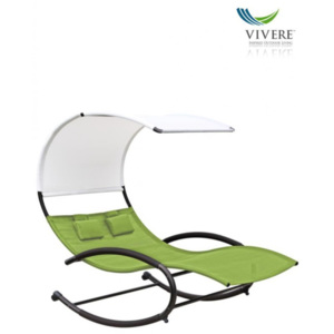 VIVERE Double Chaise Rocker zelená zahradní houpací postel