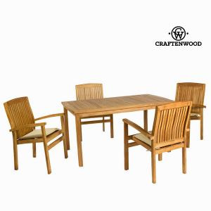 Týkový stůl se 4 židlemi GardenStyle II - týkové dřevo