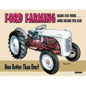Plechová cedule Ford Farming 8N, (30 x 42 cm)