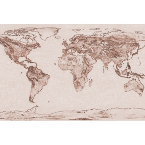 Vliesová fototapeta Dimex Světová mapa sépiová kresba XL-318 | 330x220 cm