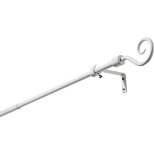 Záclonová tyč šnek, bílá, Ø 16 mm, vytahovací 200-300 cm