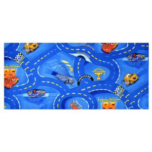 Vopi Dětský koberec Cars, 95x200 cm - modrý