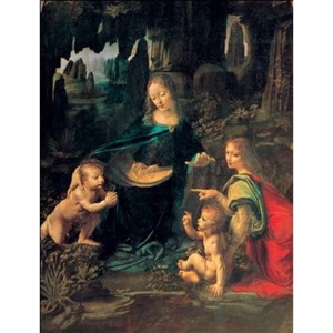 Obraz, Reprodukce - Madona ve skalách, Leonardo Da Vinci, (35 x 50 cm)