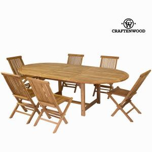 Rozkládací stůl se 6 židlemi GardenStyle - týkové dřevo