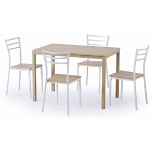 Jídelní set Avant - stůl + 4 židle (bílá/dub sonoma)