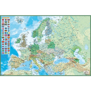 Plakát, Obraz - Mapa Evropy - politická, (91,5 x 61 cm)