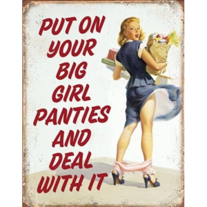 Plechová cedule Big Girl Panties, (31,8 x 40,6 cm)