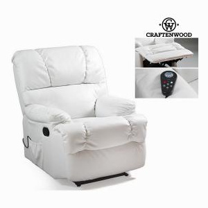 Bílé relaxační křeslo RelaxDay s masážním zařízením