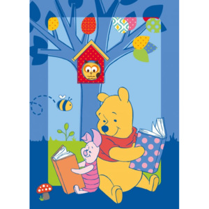 Vopi Dětský koberec Medvídek Pú, 133x95 cm - modrý