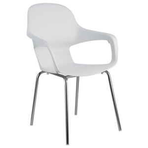 Židle Tempo Kondela Dorien, chrom + plast, bílá