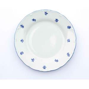 Bohemia Porcelán MZ 1810 Ofélie, talíř mělký, modrá házenka, Stará Role