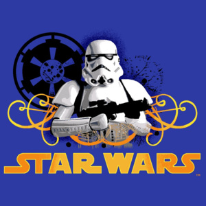 Vopi Dětský koberec Star Wars Storm Trooper, 133x95 cm - modrý
