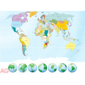 Fototapeta AG Mapa světa FTXXL-1454 | 360x255 cm