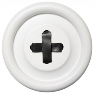 Dřevěný věšák Button White/black 6 cm
