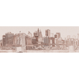 Vliesová fototapeta Dimex Manhattan sépiová malba M-305 | 330x110 cm