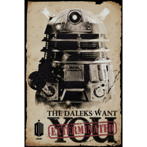 Plakát, Obraz - Doctor Who - Daleks Want You, (61 x 91,5 cm)