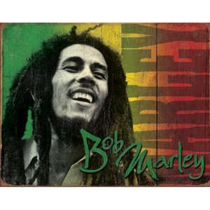 Plechová cedule Bob Marley, (30 x 42 cm)