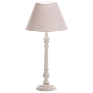 Bílá stolní lampa Laura, bílá lakovaná bříza, Ø 25 cm