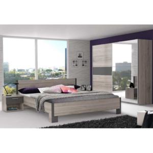 Adria 1 - Ložnice, postel 180 (šedá matná/dub pískový)