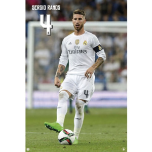 Plakát, Obraz - Real Madrid 2015/2016 - Sergio Ramos accion, (61 x 91,5 cm)