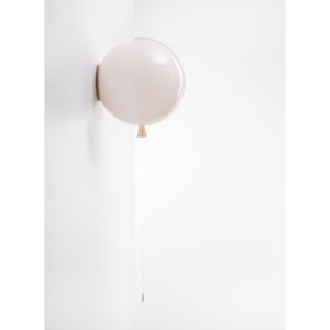 Brokis Memory, nástěnný svítící balonek ze světle růžového skla, 1x15W, prům. 30cm
