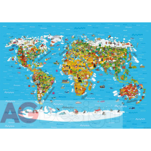 Fototapeta AG Mapa Světa FTS-1320 | 360x254 cm