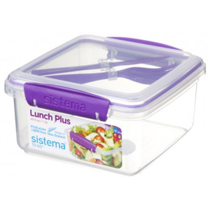 Sistema Box na oběd s příborem, 1,2 l - fialový