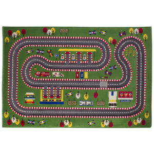 Vesna | Dětský koberec Silnice 3D 100x150 cm, černozelený