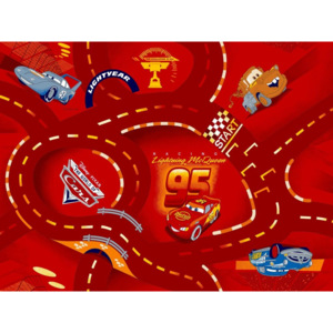 Vopi | Dětský koberec World of Cars 10 červený, 95x133 cm