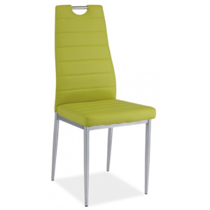 Jídelní čalouněná židle H-260 zelená/chrom - zelená eko