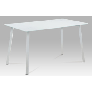Jídelní stůl bílé sklo 140x80 GDT-504 WT