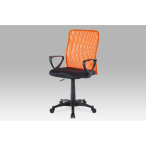 Kancelářská židle oranžová a černá látka MESH KA-BERT ORA