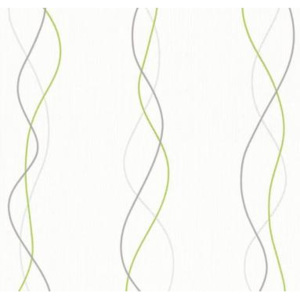 A.S. Création 94442-1 tapety na zeď OK 6 | 0,53 x 10,05 m | bílá, zelená, šedá vliesová tapeta na stěnu 944421