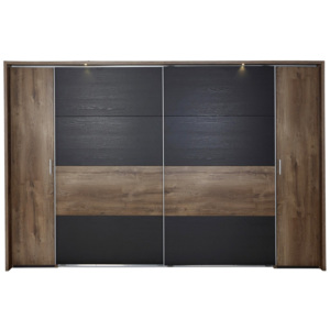Skříň S Posuvnými Dveřmi Virgo barvy dubu, černá, jílová barva 270/210/65 cm