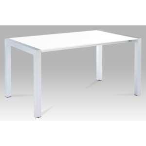 Jídelní stůl rozkládací 150x90 cm hliník a bílý lesk WD-5825-1 WT