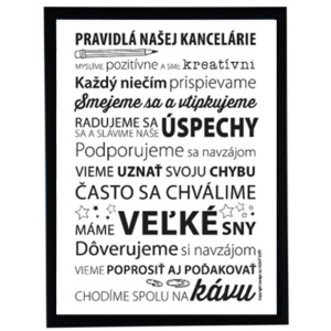 Plakát - Pravidla kanceláře - SK verze Plakát - Pravidla kanceláře bez rámu
