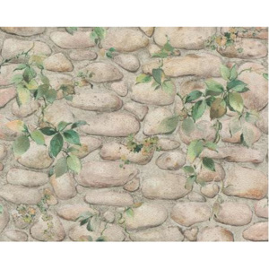 A.S. Création 8344-16 levné tapety na zeď Dekora Natur 6 | 0,53 x 10,05 m | béžová, šedá, zelená papírová tapeta na stěnu 834416