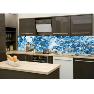 DIMEX KI-260-060 Fototapeta do kuchyně Perlivá voda | 260 x 60 cm modrá samolepicí fototapeta na kuchyňskou linku