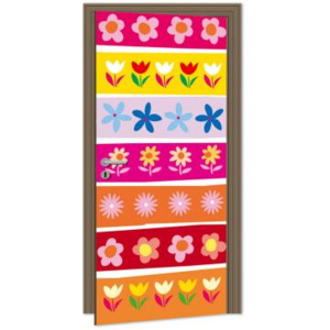 DL-037 Samolepicí fototapeta na dveře Květy | 95 x 210 cm | vícebarevná
