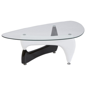 Konferenční stolek v moderním provedení v bílé a černé barvě KN374