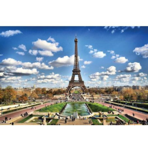 XL-108 Vliesové fototapety na zeď Paříž | 330 x 220 cm | bílá, růžová, zelená, modrá, hnědá