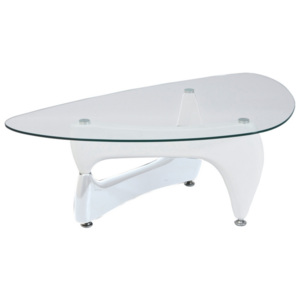 Konferenční stolek skleněný F116 bílý