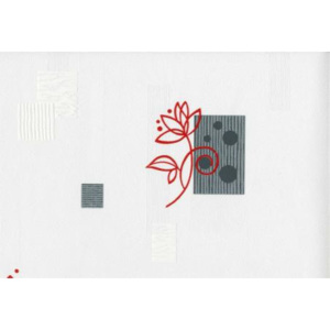 Novamur 4255-20 tapety na zeď TENDENCE | 0,53 x 10,05 m | stříbrná, šedá, červená, bílá vinylová tapeta na stěnu 425520