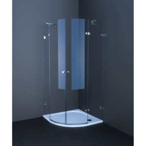 Sprchový kout Anima T-Glass čtvrtkruh 90 cm, R 550, čiré sklo, chrom profil TGS490T