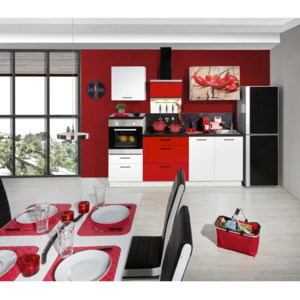 Kuchyňský Blok Star bílá, červená 245 cm