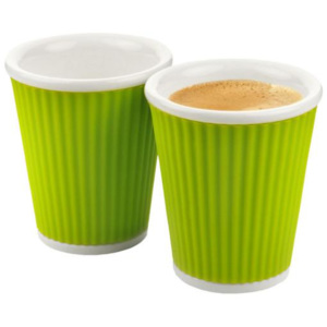 Hrnečky na cappuccino a čaj LES ARTISTES PARIS, 2ks/18cl Barva: Zelené