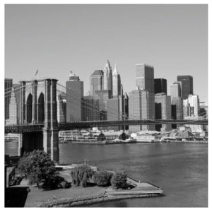 L-309 Vliesové fototapety na zeď Manhattan šedý | 220 x 220 cm | černobílá