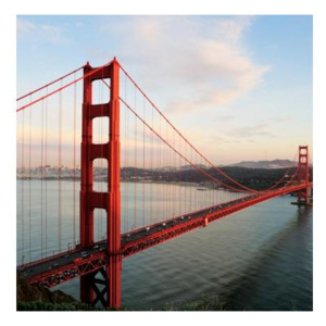 L-101 Vliesové fototapety na zeď Golden Gate | 220 x 220 cm | modrá, červená