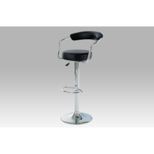 Barová židle s opěrkou černá ekokůže AUB-308 BK
