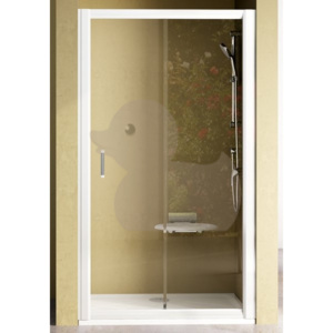 Sprchové dveře Ravak Rapier jednokřídlé 110 cm, čiré sklo, satin profil 0NND0U0PZ1